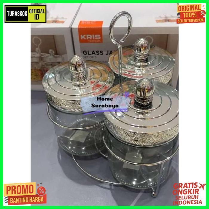 Cod Toples Dengan Rak/Toples Set/Toples Lebaran/ Toples Kaca Toples Clasic
