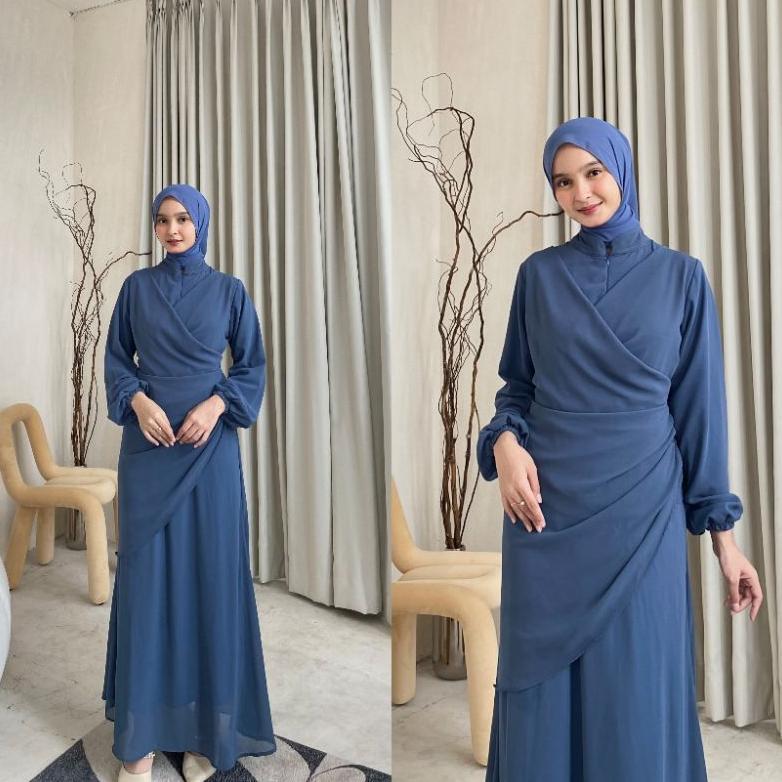BESTPROMO Erina Dress Ceruti Ootd Hijab Simple Seragam Bridesmaid
