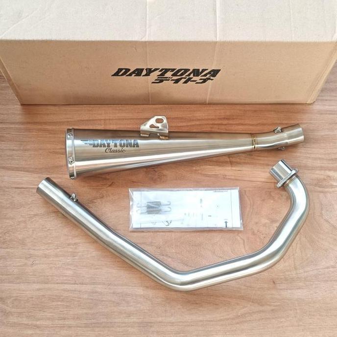 Sale Daytona Knalpot Racing Gp Taper Classic Full System Kawasaki W175 Asli Original 100% Racing Mot