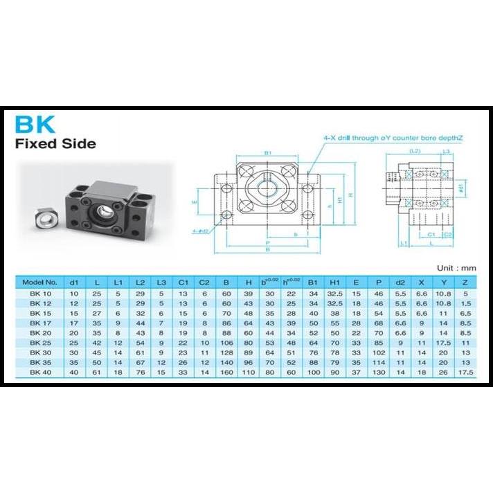 BEST DEAL BK 12 + BF 12 BALL SCREW END SUPPORT (BALLSCREW BK12 + BF12 SET) 