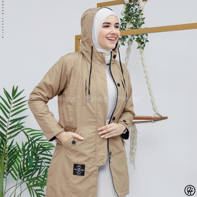 Hijacket Ixora Jaket Hijaber Muslimah Kekinian | Jaket Wanita Panjang | Outerwear For Hijaber Basic 
