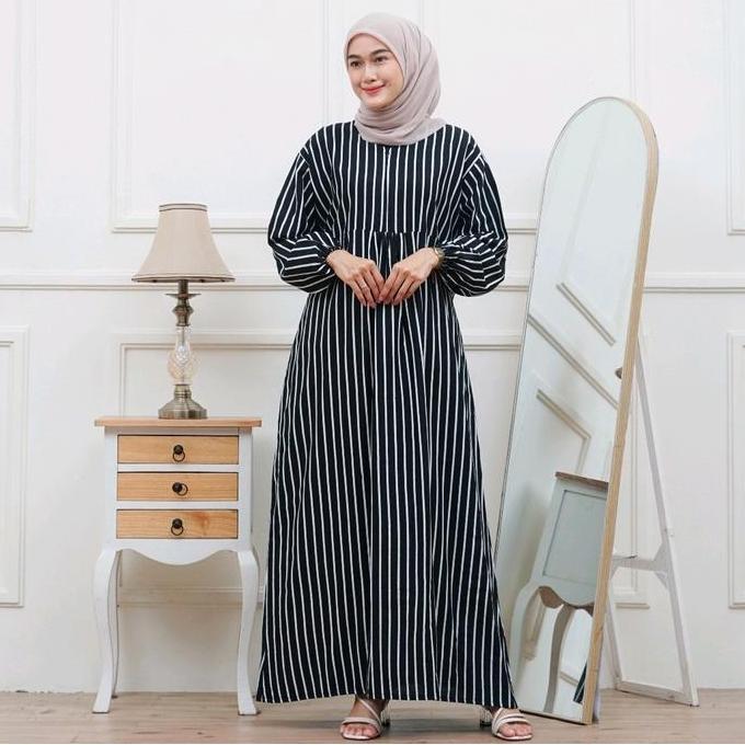 Gamis Rayon Busui Frendly Garis-Garis Ld 120.