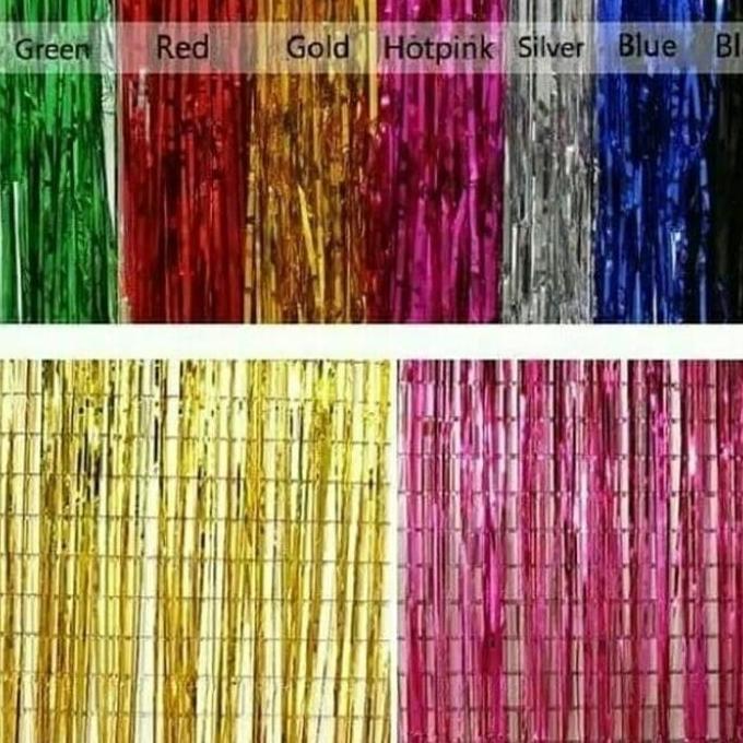 Tirai Foil Warna / Backdrop Tirai Foil Warna/ Tirai Foil Rumbai