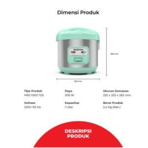 PROMO TERBARU Maspion Magic Com Mini 1 Liter MRJ 1003 TSS - 1003TSS Stainless 1L original