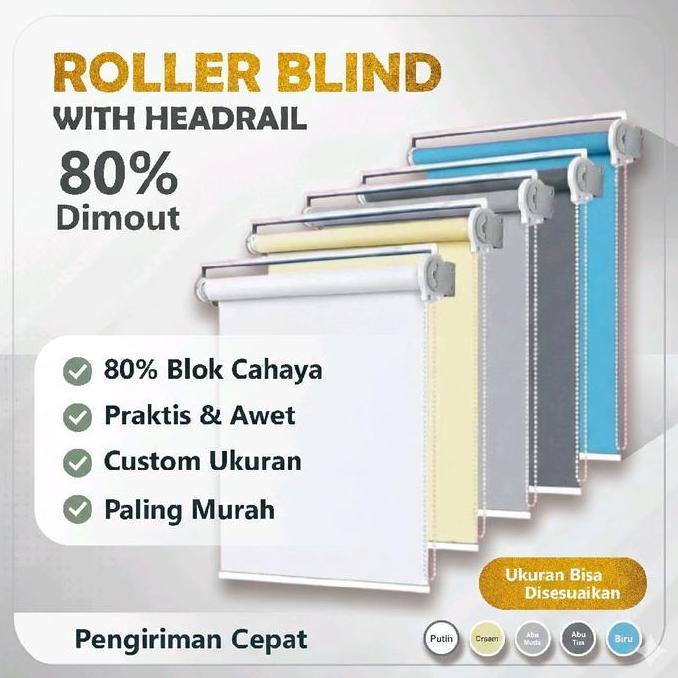 Roller Blinds Dimout - Tirai Jendela - Tirai Gulung Jendela