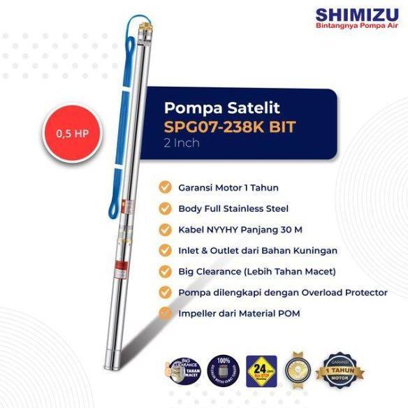 Shimizu SPG07 238 K Pompa Submersible 2 inch 0.5 1/2 HP PK Sibel Satelit Kabel + Control Box
