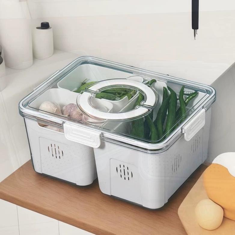 BEST SALE FSB Container Kulkas Tempat Peyimpanan Kotak Penyimpanan Kulkas Rak Portabel Disegel Gespe