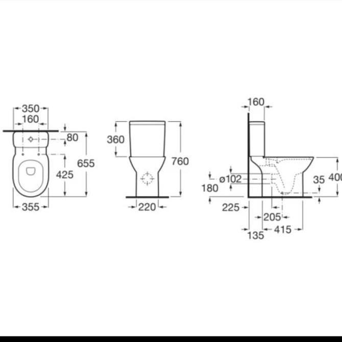 Grosir Closet Duduk Roca Debba Round Rimless Closet