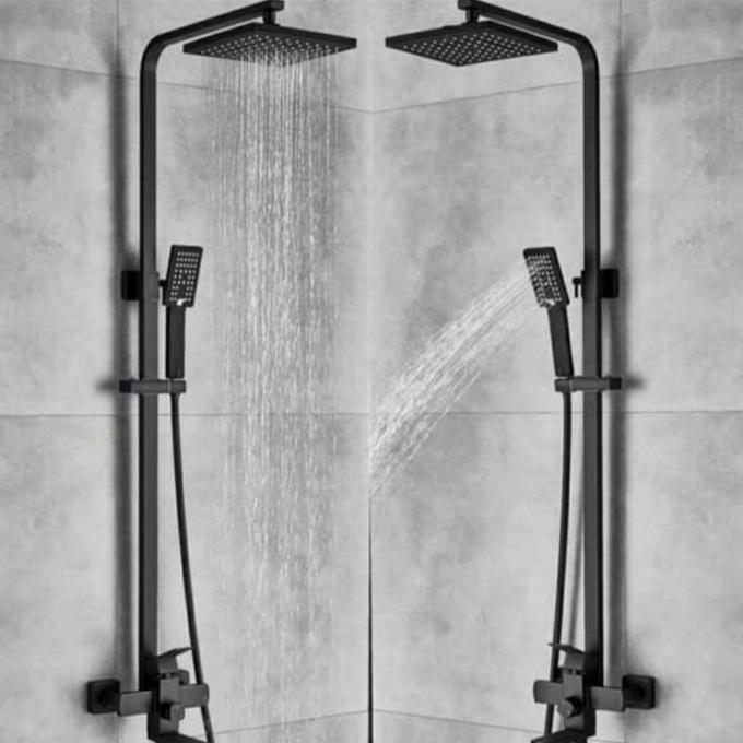 SHOWER TIANG SET MODEL TOTO WASSER BLACK/SHOWER COLUMN 3 WAY HITAM