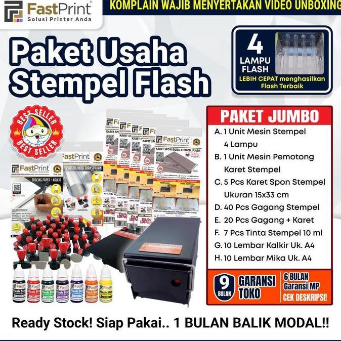 Paket Jumbo Mesin Stempel Warna 4 Lampu Import Lengkap Murah