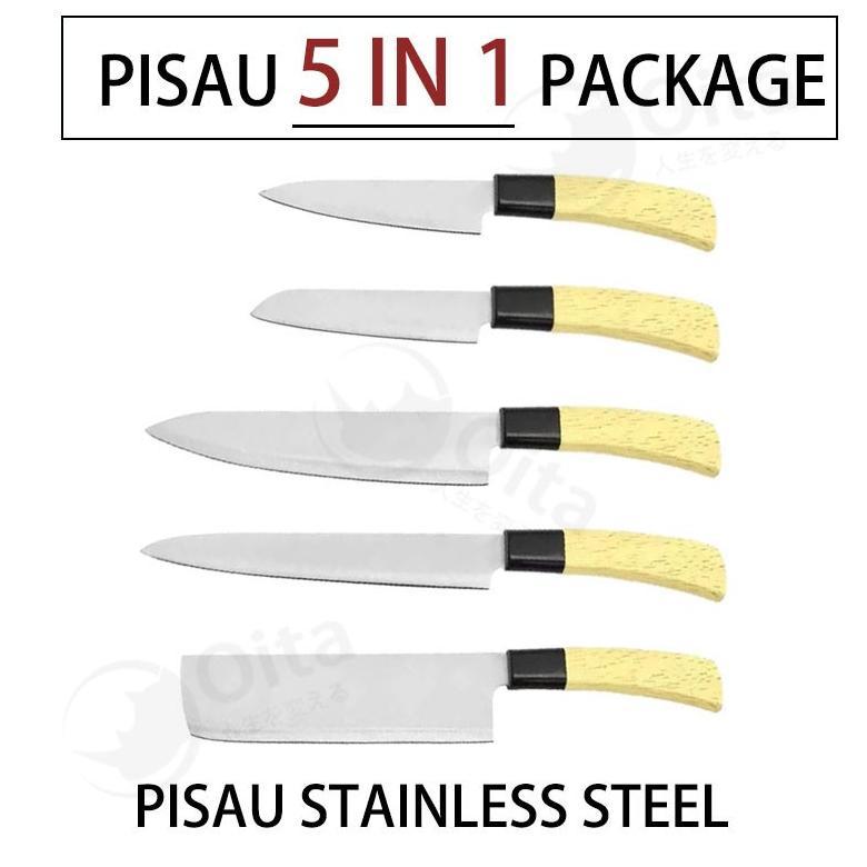 BESTPROMO 5 PCS Pisau Set Kualitas Tinggi Stainless Steel Multifungsi Pisau Dapur Pisau Jepang Super