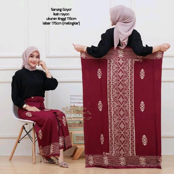 Afiid New 5 Sarung Santri putri Sarung Rayon Goyor sarung santri pondok Wanita/Pria Muslim Adem Lemb