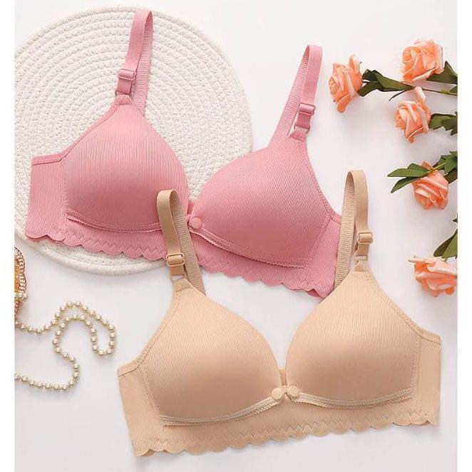 ORIGINAL HD - BH Menyusui Tanpa Kawat Kancing Depan Maternity Bra Nursing Bra Wireless Busa Maternit