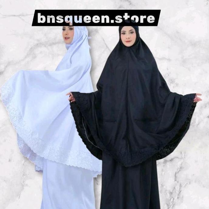 Mukena polos adem lembut mewah premium elegan Katun Mukenah Wanita Muslim Dewasa Motif Renda Mewah N