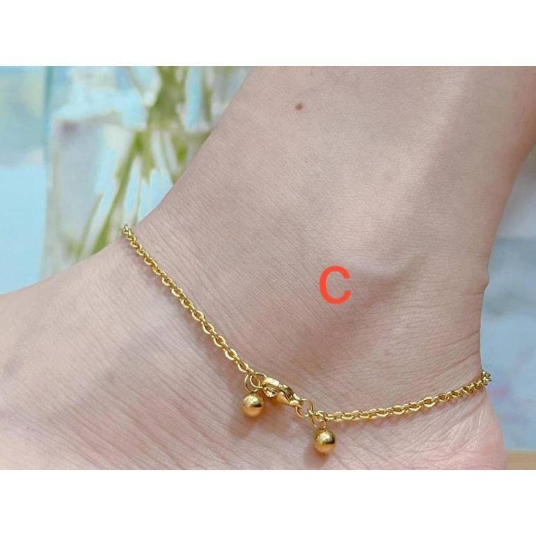 FAVORIT Gelang Kaki Titanium Anti Karat Lapisan Emas