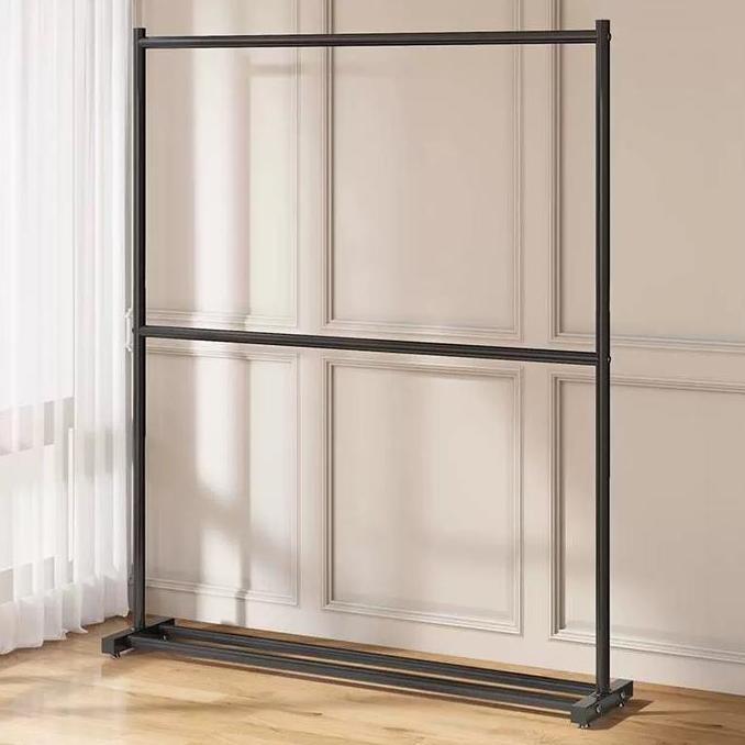 Gantungan Baju Besi Double Rak Baju Stand Hanger Gawang Jemuran Baju Jemuran Pakaian Hanger Baju Bes