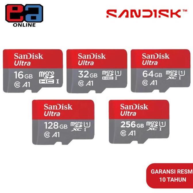 SANDISK MICROSDHC / MICROSDXC ULTRA A1 16GB/32GB/64GB/128GB/256GB UHS-I CLASS 10 - QUAB/QUAC ORIGINA