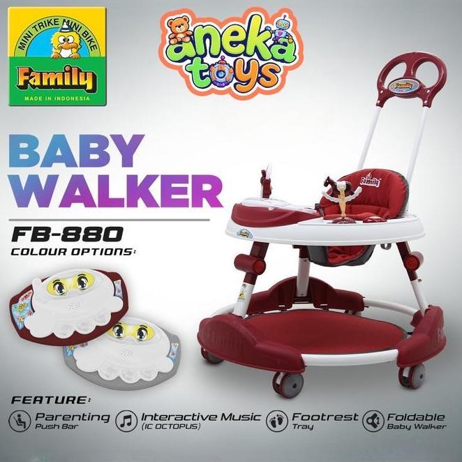 Baby Walker Family 880 Musik Lampu Gurita Alat Bantu Belajar Jalan Bayi