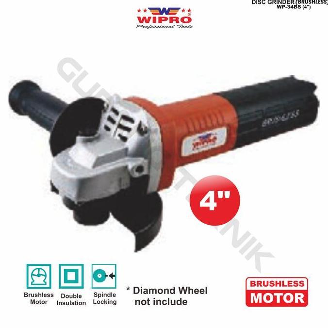 HAWAYMAX Mesin Gerinda Tangan Brushless 4" WIPRO WP-34BS/Gerinda Gurinda Grinda