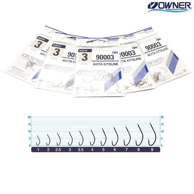 Owner Akita Kitsune 90003 Hook Mata Kail Pancing Made in Japan original