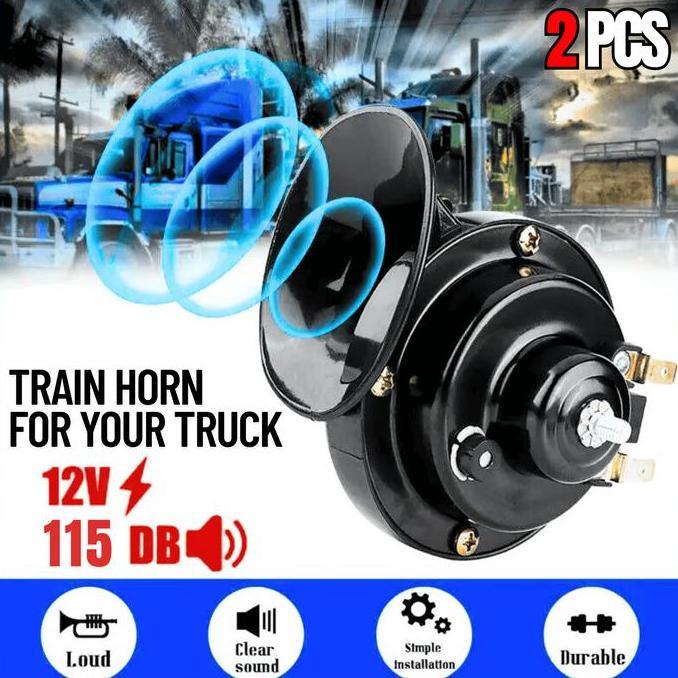 2 Pcs Klakson Keong Mobil 12 Volt Suara Kencang Truk Canter Cerry Mobil Shaped Horn 115Db Zx002