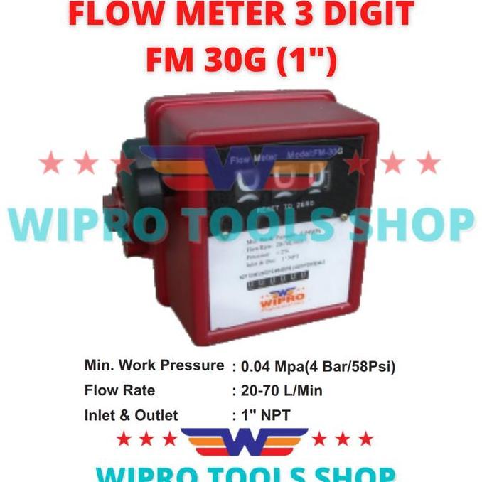 WIPRO Meteran Minyak Solar / Flow Meter 3 Digit 1" FM 30G