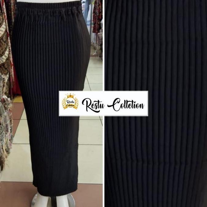 Hadirpopuler- Cod Rok Plisket Polos Instan Bahan Semi Silk Sutra Premium Bawahan Kebaya Wisuda Warna