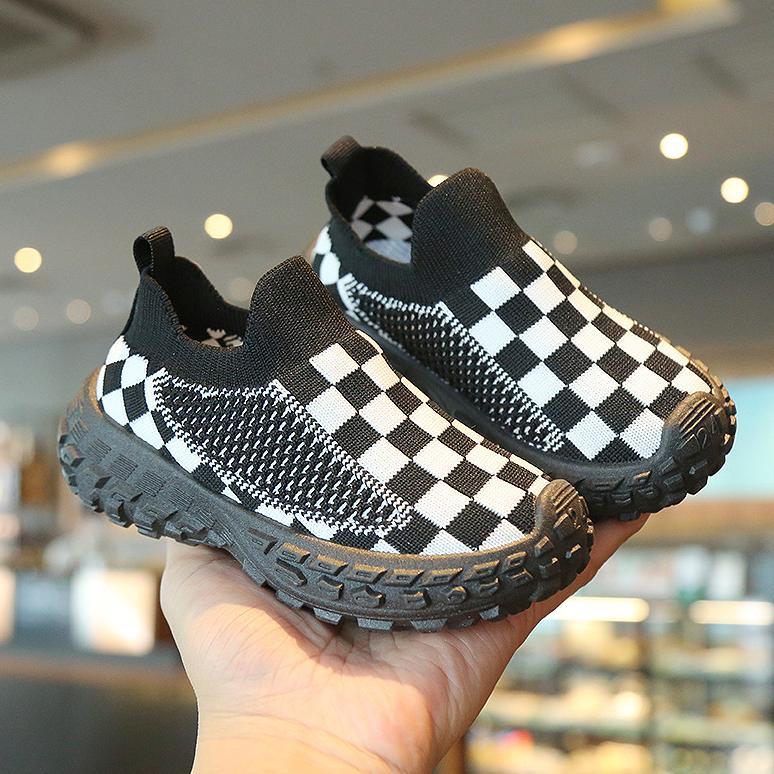 Grade Ori Hnk Sale Sz 21 22 23 26 28 30 31 32 Sepatu Slip On Santai Bahan Anak Knit Cewek Cowok Catu