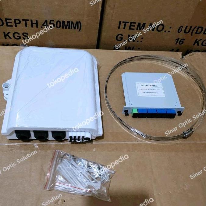 ODP 8 core lengkap box spliter 1:8 Full Set Polos