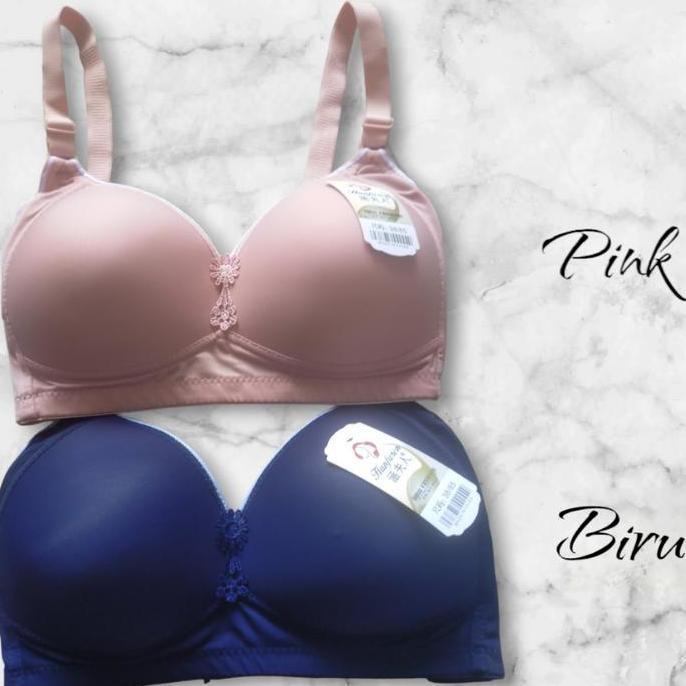 Wkwkwk- Pw181 Bra Wanita Jumbo Size 38-44 Fashion Simple Tanpa Kawat Warna Ada Pengait Belakang Kore