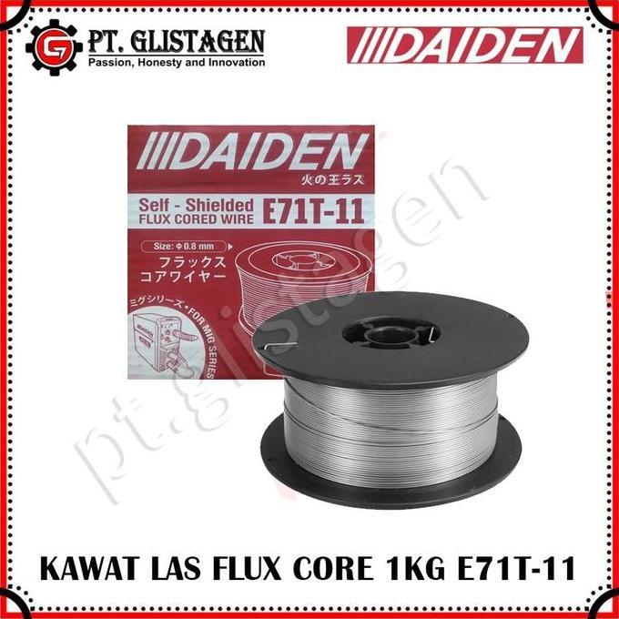 Cod,Bisa- Daiden Kawat Las Flux Core 0.8Mm E71T-11 Untuk Mesin Las Migi 130 Original 1Kg Pengelasan 