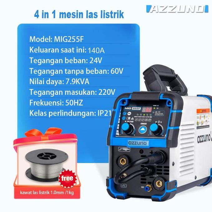 Cod,Bisa- Azzuno Mesin Las Listrik Mig Tig Arc Co2 Las Argon 4 In 1 Mesin Las Inverter Welding Machi