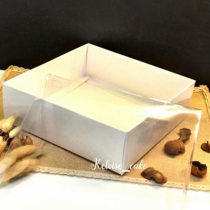 Newstockcik- Box/Dus Kue Tutup Mika (Ukr 22X22X7) + Imlek/Cny Paperbelt