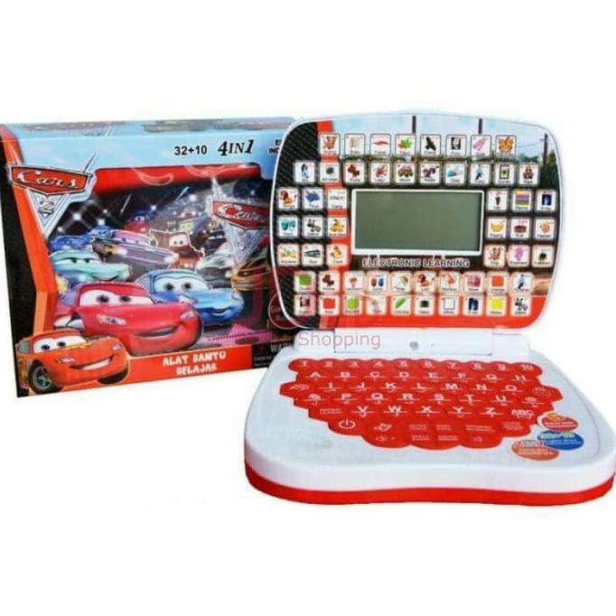 TERMURAH mainan edukasi anak laptop 4 bahasa + layar (inggris indonesia mandarin arab)
