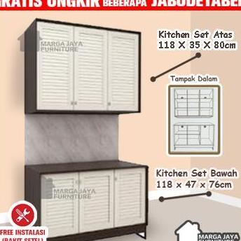 Kitchen Set 3 tu atas dan bah sayur lemari dapur minimalis meja