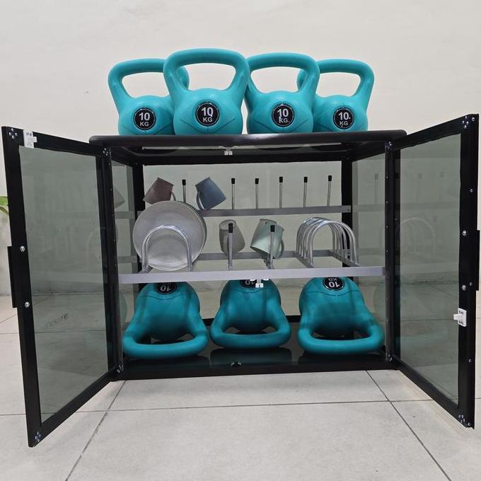 TC ALUMINIUM LP 424 75X45X60 s b LEMARI RAK PIRING ALUMINUM 20U SILVER COKLAT TUA FULL KACA RIBEN ME