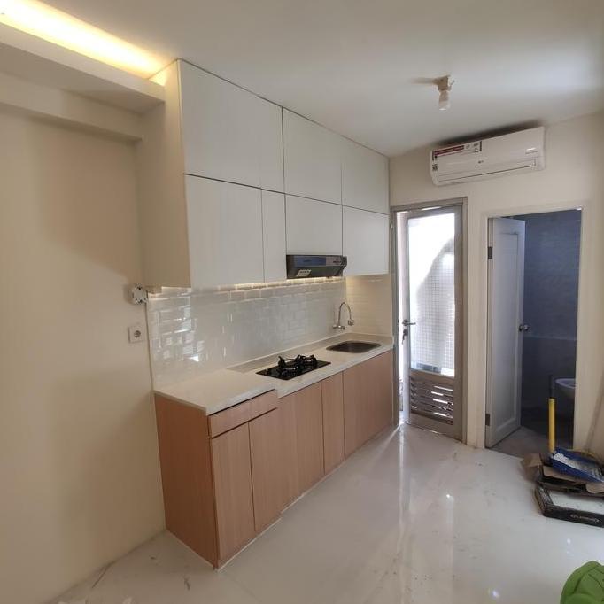 kitchen set minimalis meja lemari dapur custom model bahan ukuran