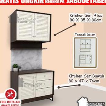 Kitchen Set 2 tu atas dan bah lemari dapur meja minimalis sayur