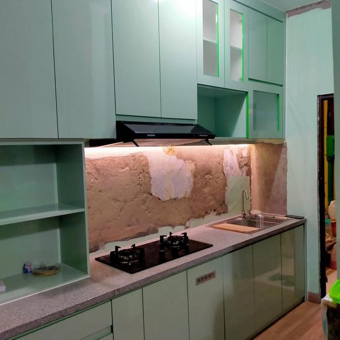 kitchen set minimalis rna hijau