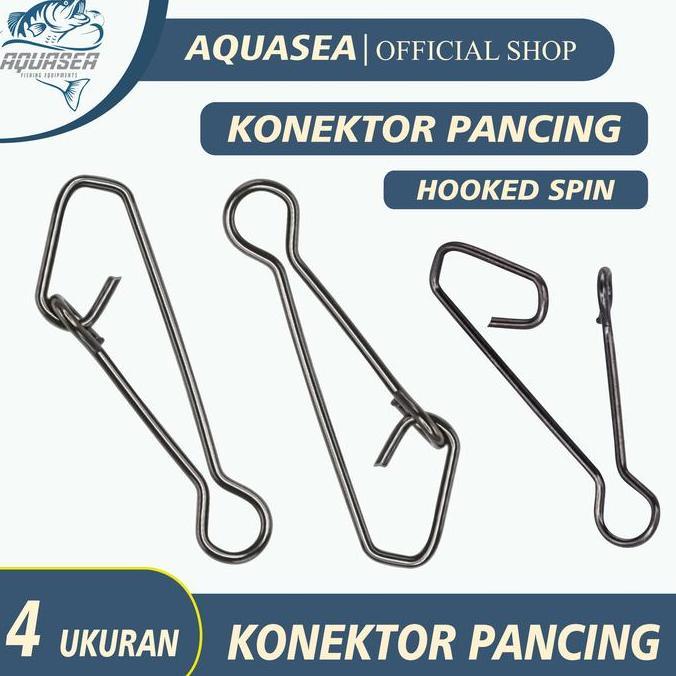 AQUASEA - Konektor Pancing Hooked Snap Baja Iisi 5pcs/Pack Tahan Karat Kotak Kancing Putar Putar Aks