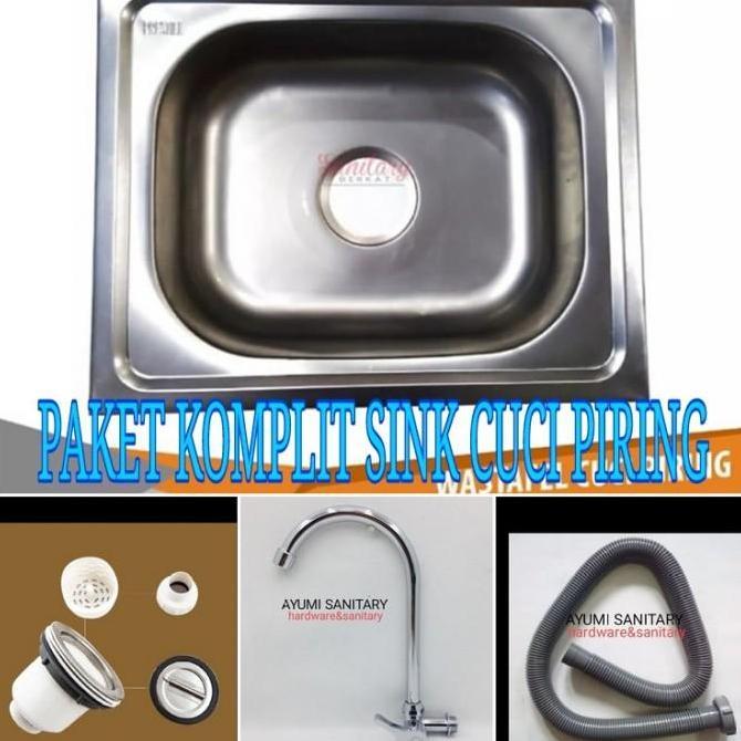 PAKET 1SET TEMPAT CUCI PIRING STAINLESS