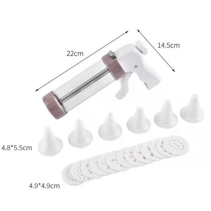 Cookies Press Set Semprit Alat Cetak Kue Kering Cake Mold Gun 20Pc