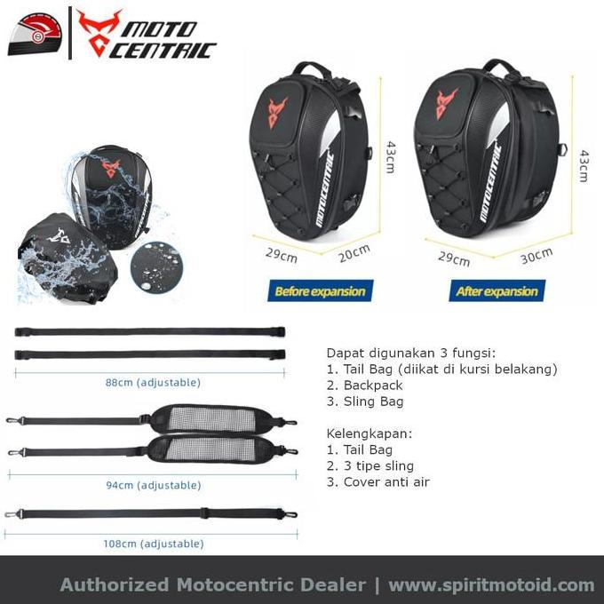 Motocentric Tail Bag Tas Touring Belakang Motor Waterproof