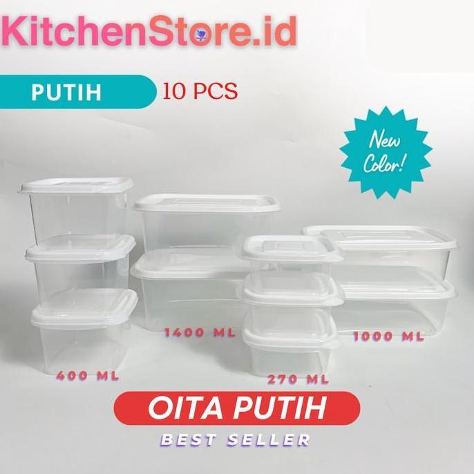 TOPLES PLASTIK KOTAK PUTIH FOOD CONTAINER KULKAS SET WADAH PENYIMPANAN