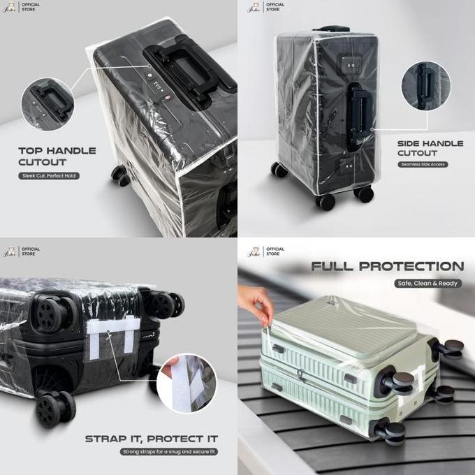 Ryokoo- Joshee Sarung Koper Luggage Cover Pelindung Bahan Pvc Transparant Tebal Mika Koper