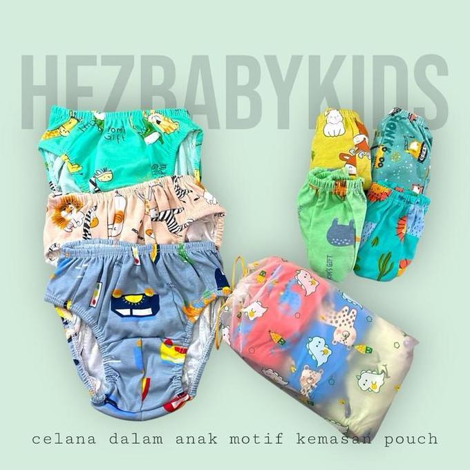 HFZBABYKIDS Celana Dalam Anak Motif Bahan Katun untuk Anak Laki-laki dan Perempuan Usia 1-8 Tahun Ma