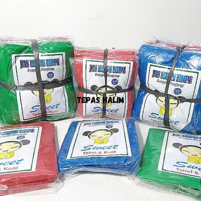 1 Lusin Jas Hujan Plastik Tebal Ponco Lengan Panjang merk Boss Baby