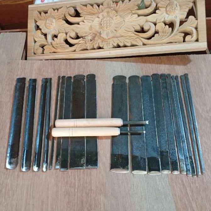 Vabalika_ - pahat ukir tatah ukir kayu 1set isi 21 pcs