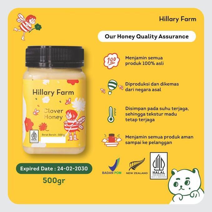 MADU CLOVER / CLOVER HONEY HILLARY FARM 500GR