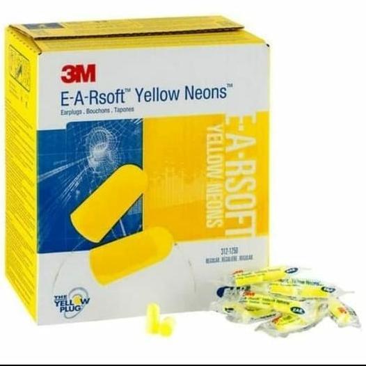 Earplug 3M yellow neon/Penyumbat telinga earplug 1Box isi 200 pcs